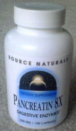 Typical good quality pancreatin enzyme supplement